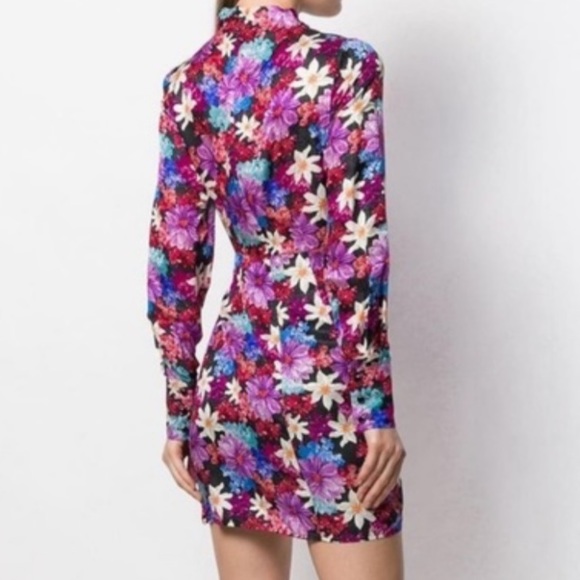 PINKO long Sleeve Asymmetrical Wrap around Mini dress - Picture 2 of 3